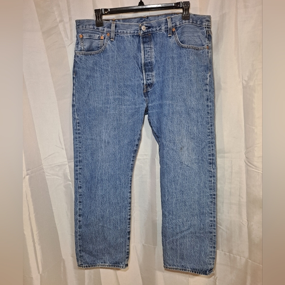 Levi's 501 Button-Fly Jeans Men's 40x30 Blue Denim Straight 5-Pkt Original-Fit - Picture 3 of 11
